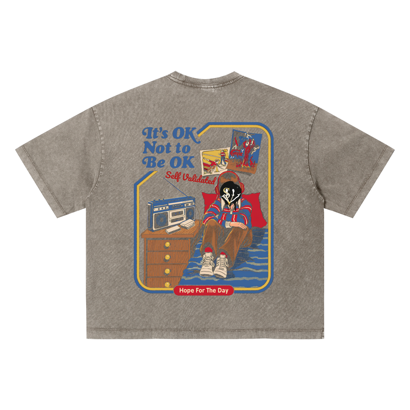 SelfValidated graphic Unisex Vintage Wash Boxy T-Shirt