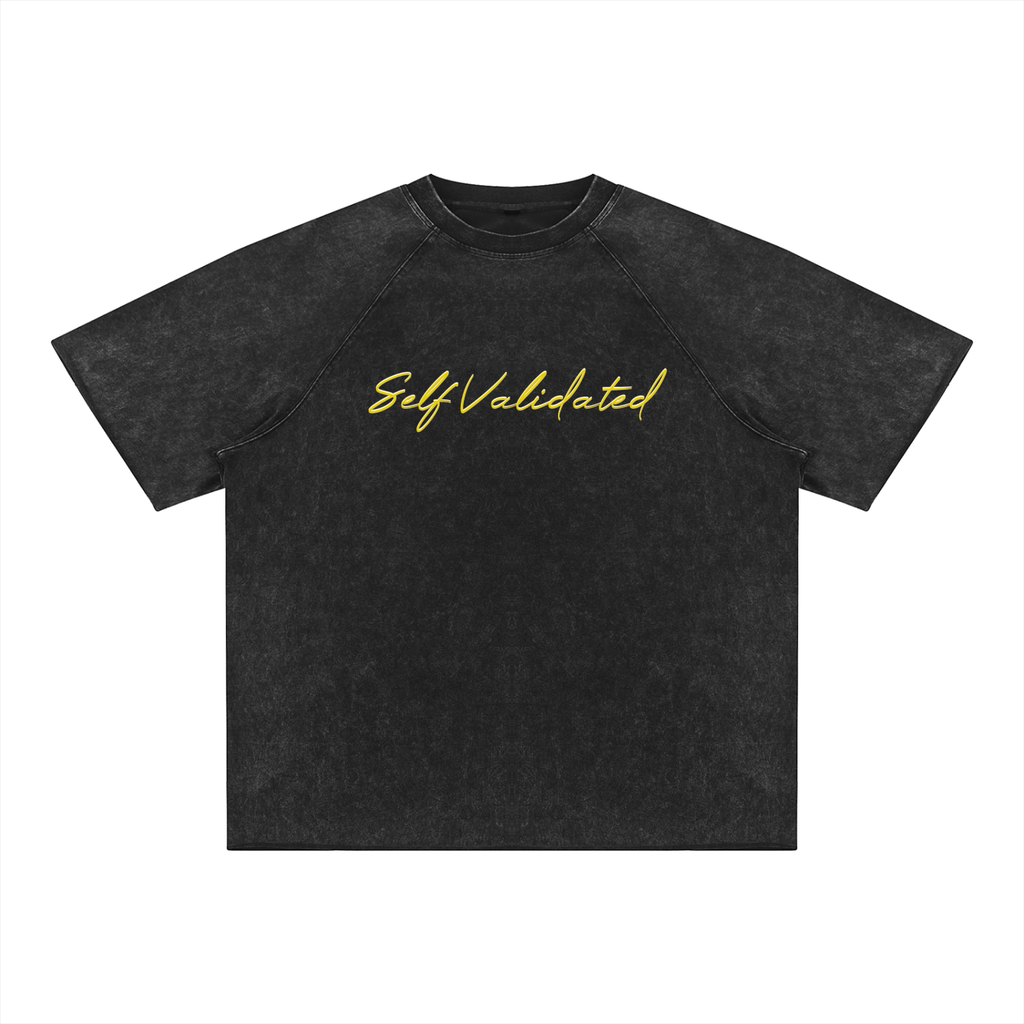 Unisex Mineral Wash Raw Edge T-Shirt