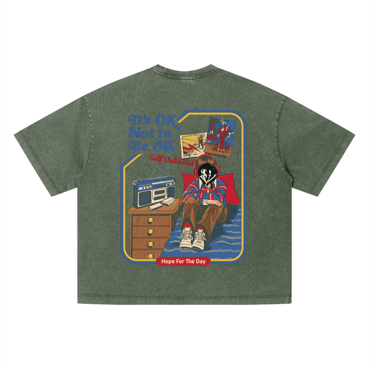 SelfValidated graphic Unisex Vintage Wash Boxy T-Shirt