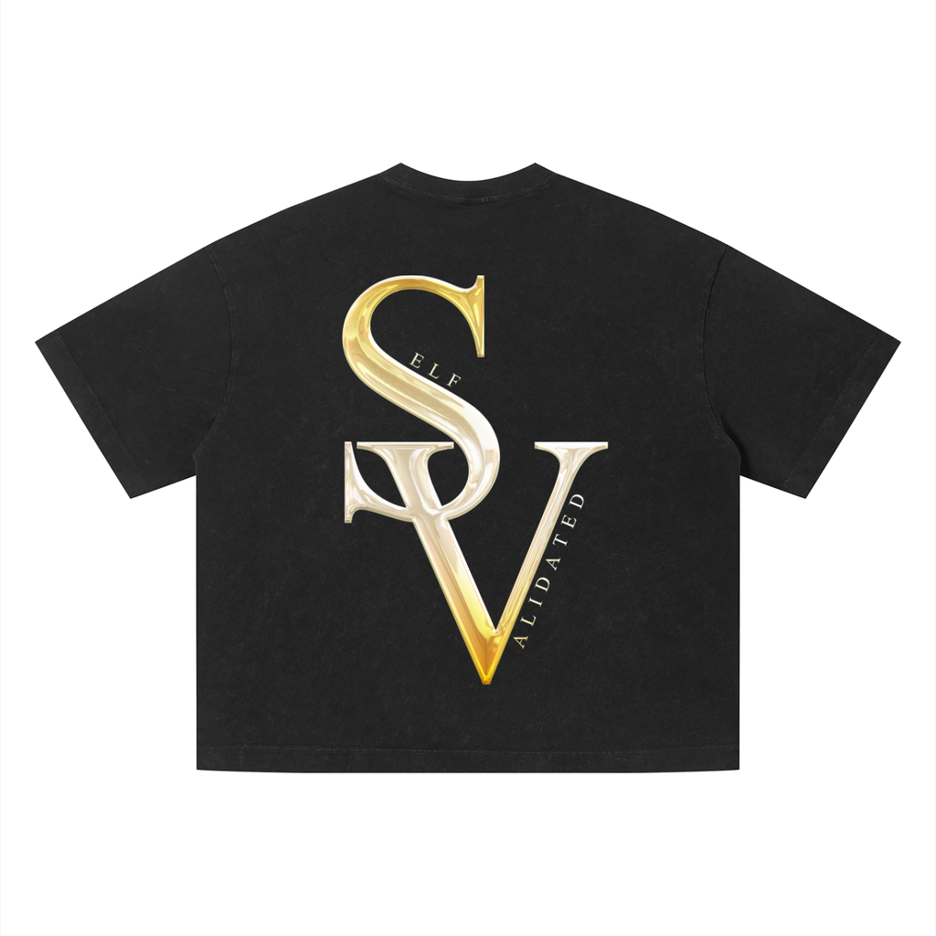 “SV” logo Unisex Vintage Wash Boxy T-Shirt