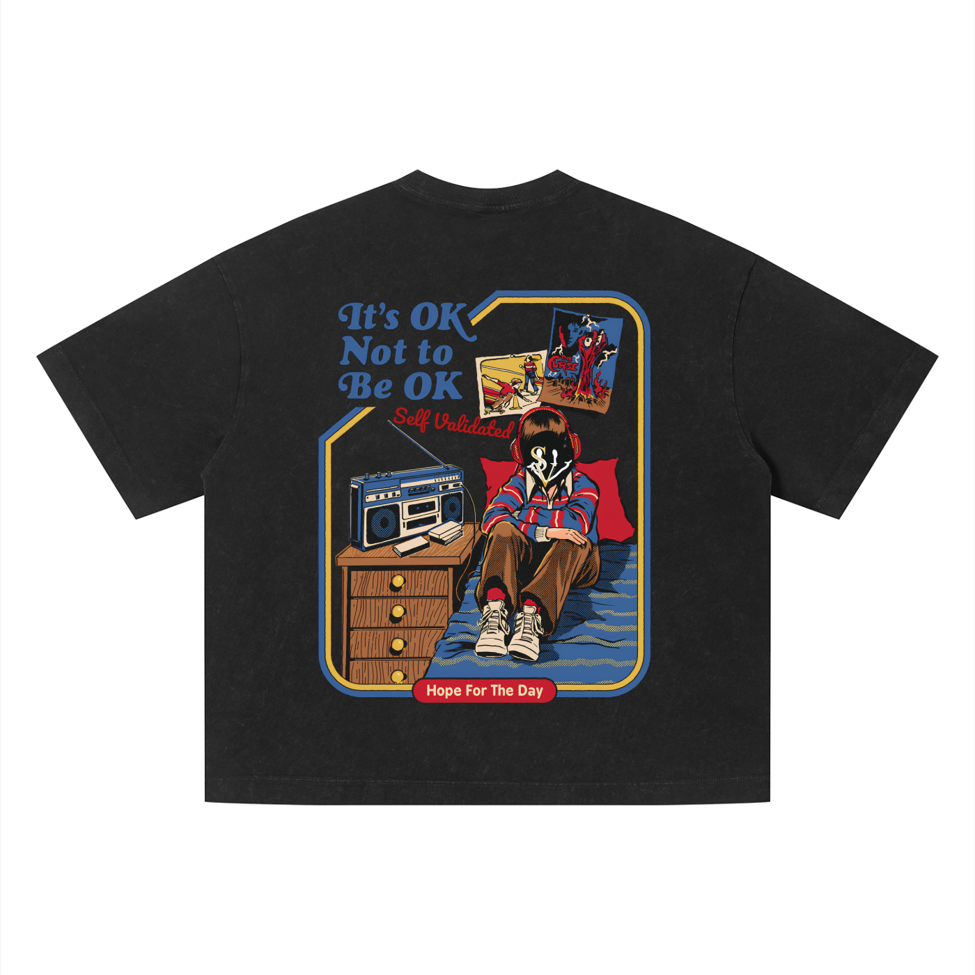 SelfValidated graphic Unisex Vintage Wash Boxy T-Shirt