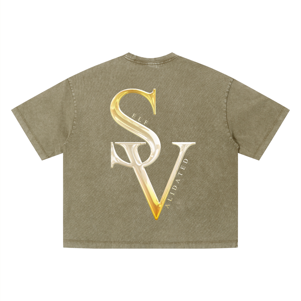 “SV” logo Unisex Vintage Wash Boxy T-Shirt