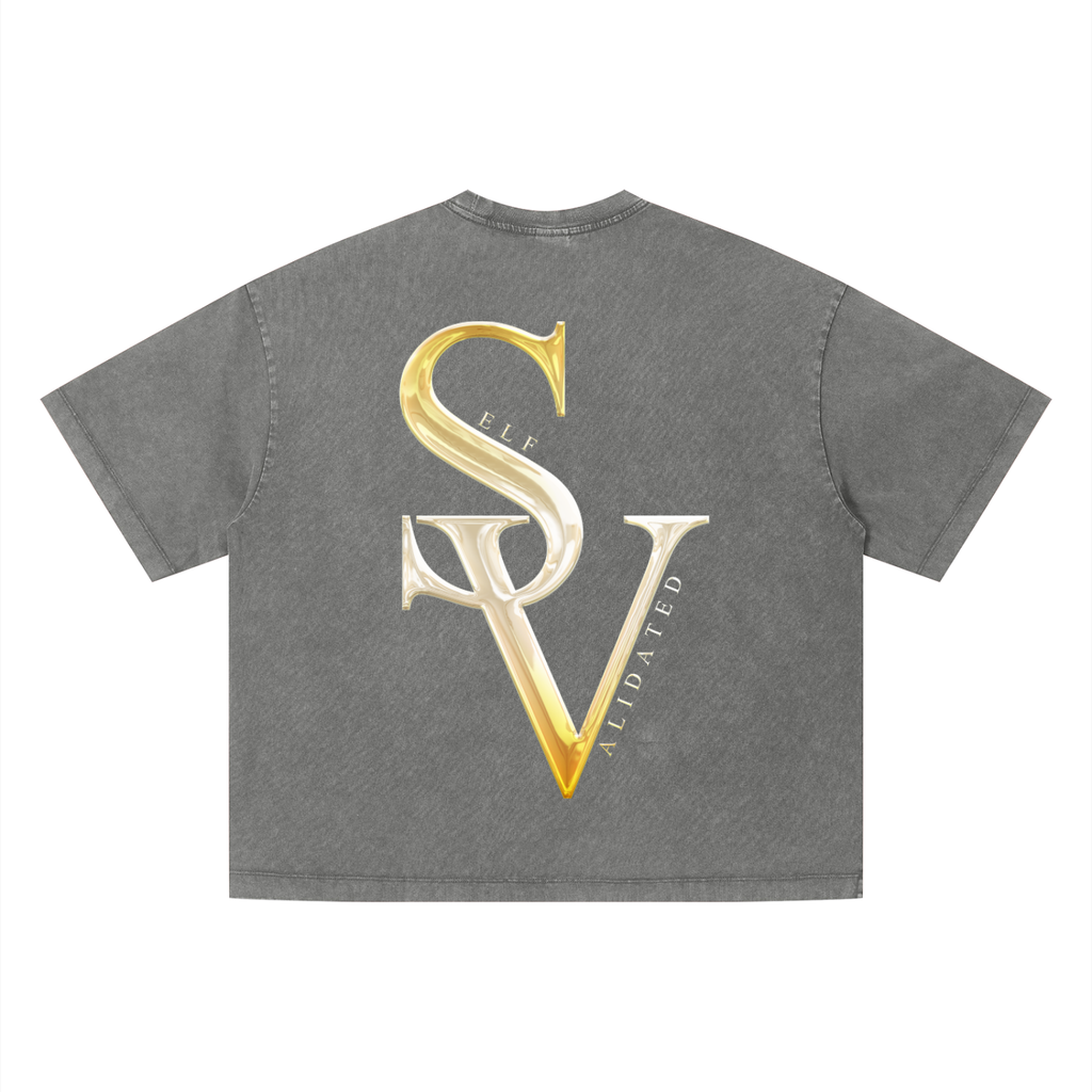 “SV” logo Unisex Vintage Wash Boxy T-Shirt